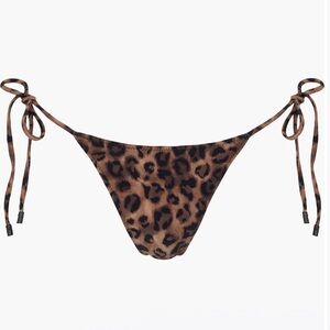 Wild Leopard Print Bikini Bottom with Tie Sides